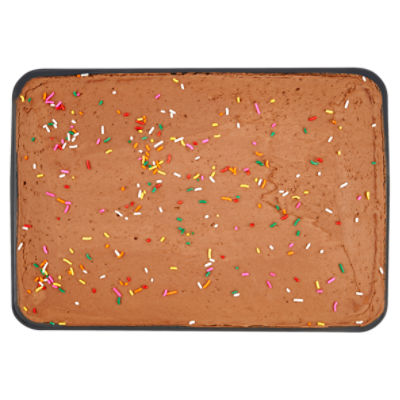 1/4 Sheet Yellow Picnic Cake with Chocolate Icing