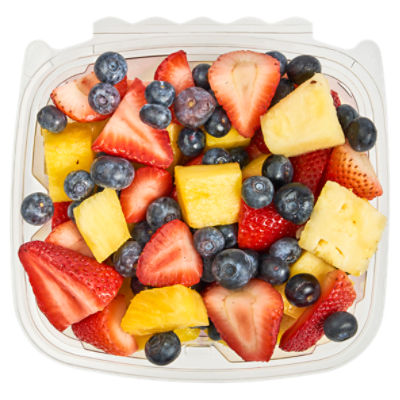 Fresh Large Pineapple Chunks, Trimmed Strawberries, Blueberries, 30 oz