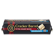 Cracker Barrel Cheese, Extra Sharp White Reduced Fat Cheddar, 8 Ounce