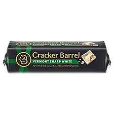 Cracker Barrel Vermont Sharp White Cheddar, Cheese, 8 Ounce
