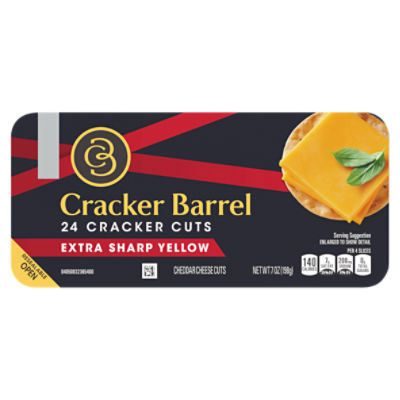 Cracker Barrel Extra Sharp Yellow Cheddar Cheese Cuts, 24 count, 7 oz