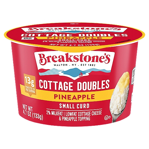 Breakstone's Cottage Doubles Low Fat Cottage Cheese & Pineapple Topping, 4.7 oz