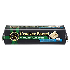 Cracker Barrel Vermont Sharp White Cheddar 2% Milk, Cheese, 8 Ounce