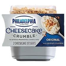Philadelphia Original with Graham Crumble Cheesecake Desserts, 2 count, 6.6 oz, 6.6 Ounce