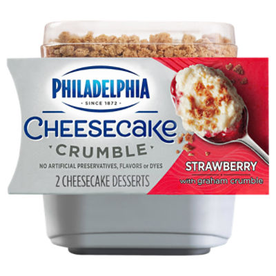 Philadelphia Strawberry with Graham Crumble Cheesecake Desserts, 2 count, 6.6 oz, 6.6 Ounce