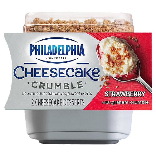 Philadelphia Strawberry with Graham Crumble Cheesecake Desserts, 2 count, 6.6 oz