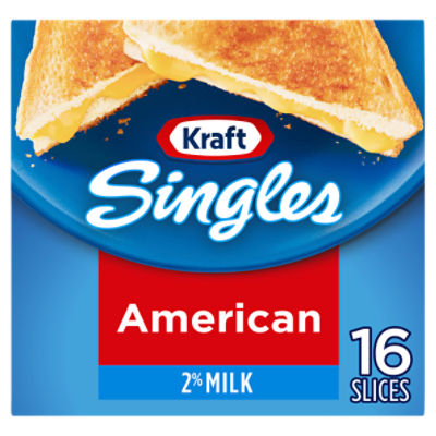 Kraft Singles 2% Milk American Cheese Slices, 16 count, 10.7 oz, 10.7 Ounce