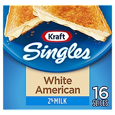 Kraft Singles White American with 2% Milk, Cheese Slices, 10.7 Ounce