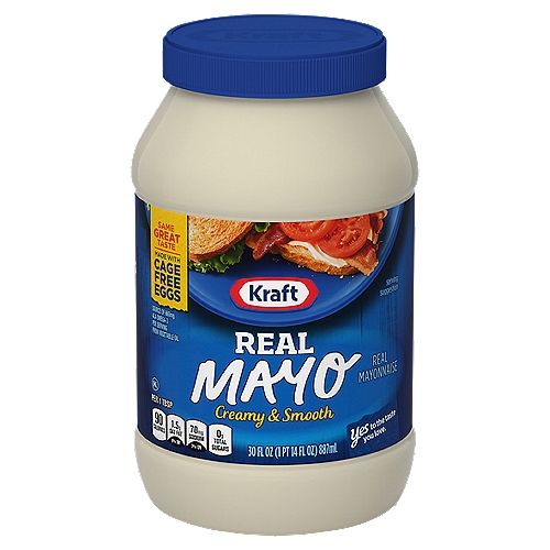 Real IngredientsnKraft Real Mayo has a great taste, because we use only the best ingredients. Eggs, oil, and our crafted vinegar are whisked together with salt and spices to create a unique mayonnaise that is delicious in, on, or with anything.