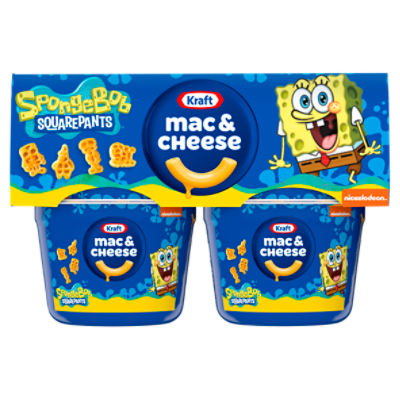 Kraft Mac & Cheese Macaroni and Cheese Dinner SpongeBob SquarePants, 4 ct Pack, 1.9 oz Cups