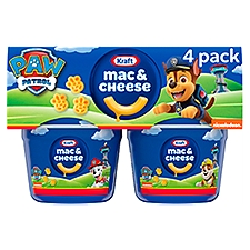 Kraft Mac & Cheese Macaroni and Cheese Dinner with Paw Patrol Pasta Shapes, 4 ct Pack, 1.9 oz Cups, 7.6 Ounce
