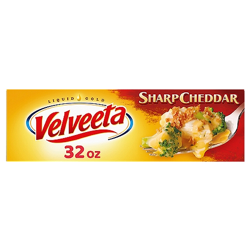 Velveeta Sharp Cheddar Cheese, 32 oz
Pasteurized Recipe Cheese Product