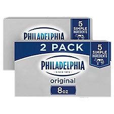 Philadelphia Original Cream Cheese, 8 oz, 2 count, 16 Ounce