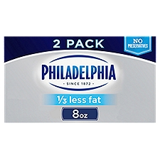 Philadelphia Neufchatel Cheese with 1/3 Less Fat than Cream Cheese, 2 ct Pack, 8 oz Bricks