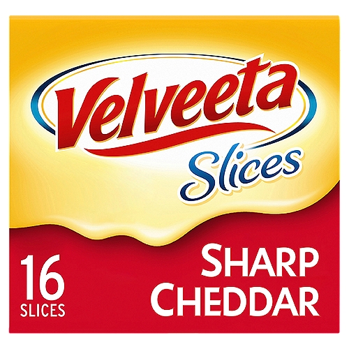 Velveeta Slices Sharp Cheddar Cheese, 16 count, 12 oz