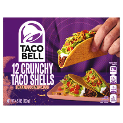 Taco Bell Bell Essentials Crunchy Taco Shells, 12 count, 4.5 oz, 4.5 Ounce