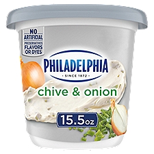 Philadelphia Chive & Onion, Cream Cheese Spread, 15.5 Ounce
