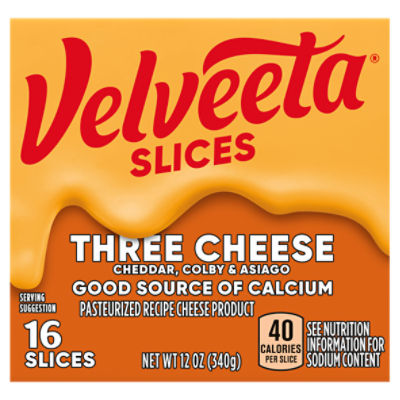 Velveeta Cheddar, Colby & Asiago Cheese Slices, 16 count, 12 oz