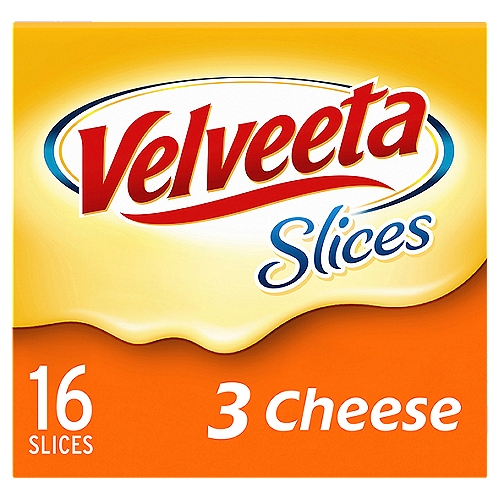 Velveeta Cheddar, Colby & Asiago Cheese Slices, 16 count, 12 oz