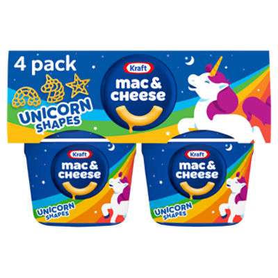 Kraft Mac & Cheese Macaroni and Cheese Dinner with Unicorn Pasta Shapes, 4 ct Pack, 1.9 oz Cups