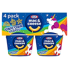 Kraft Mac & Cheese Macaroni and Cheese Dinner with Unicorn Pasta Shapes, 4 ct Pack, 1.9 oz Cups