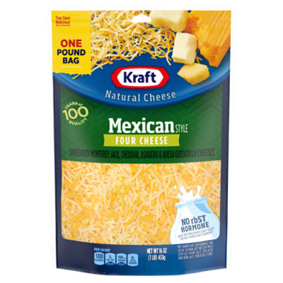 Kraft Mexican Style Natural Four Cheese, 16 oz