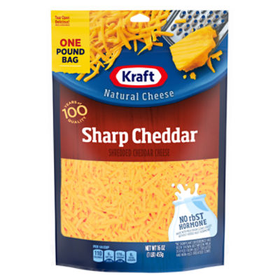 Kraft Shredded Sharp Cheddar Natural Cheese, 16 oz