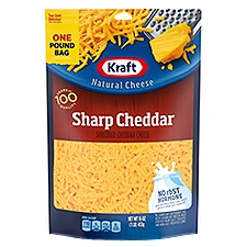 Kraft Shredded Sharp Cheddar Natural Cheese, 16 oz