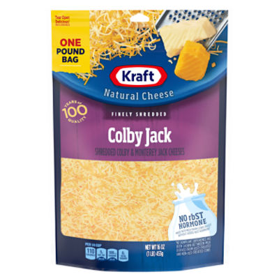 Kraft Colby Jack Finely Shredded Cheese, 16 oz Bag