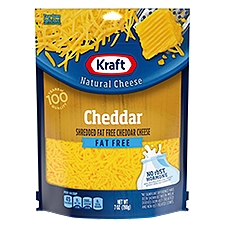 Kraft Cheddar Fat Free Shredded, Cheese, 7 Ounce