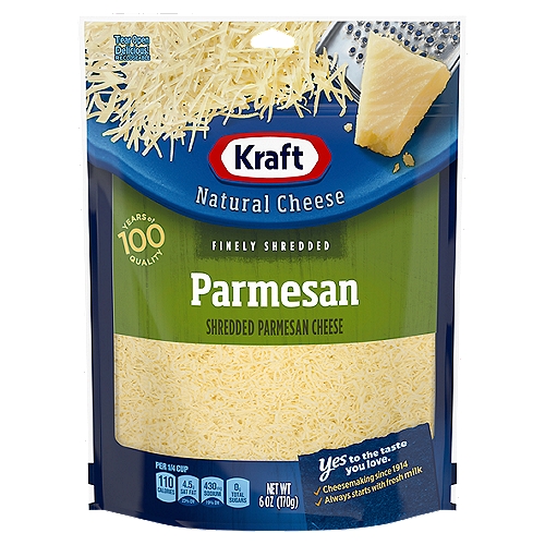 Kraft Finely Shredded Parmesan Cheese, 6 oz