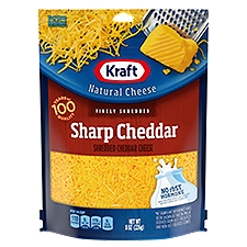 Kraft Finely Shredded Sharp Cheddar, Cheese, 8 Ounce