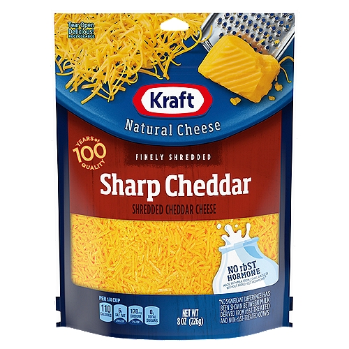 Kraft Finely Shredded Sharp Cheddar Cheese, 8 oz