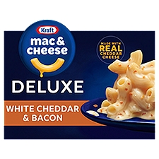 Kraft Deluxe White Cheddar & Bacon Macaroni & Cheese Dinner, 11.9 oz Box, 11.9 Ounce