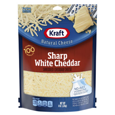 Kraft Sharp White Cheddar Shredded Cheese, 8 oz
