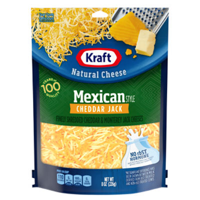 Kraft Finely Shredded Mexican Style Cheddar Jack Natural Cheese, 8 oz