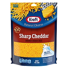 Kraft Sharp Cheddar Shredded, Cheese, 8 Ounce