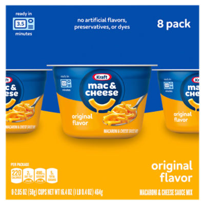 Kraft Original Macaroni & Cheese Dinner, 2.05 oz, 8 count