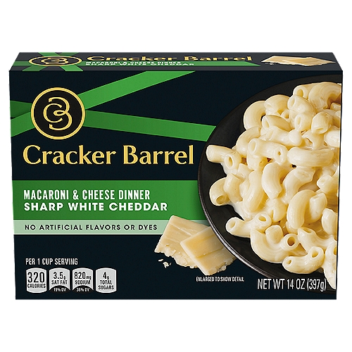 Cracker Barrel Sharp White Cheddar Macaroni & Cheese Dinner, 14 oz