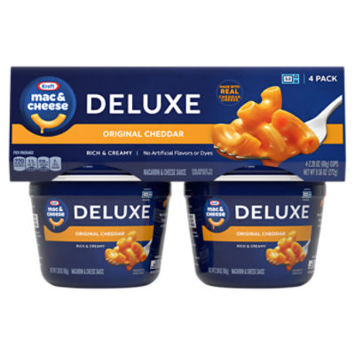 Kraft Deluxe Original Mac & Cheese Macaroni and Cheese Dinner, 4 ct Pack, 2.39 oz Cups