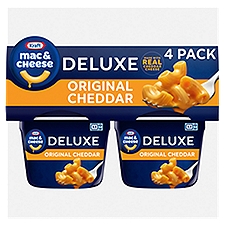 Kraft Mac & Cheese Deluxe Original Cheddar Macaroni & Cheese Sauce, 2.39 oz, 4 count, 9.56 Ounce