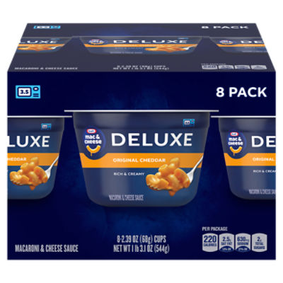 Kraft Deluxe White Cheddar Macaroni & Cheese Easy Microwavable Dinner, 4 ct  Pack, 2.39 oz Cups