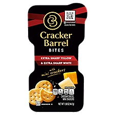 Cracker Barrel Extra Sharp Yellow & Extra Sharp White with Mini Crackers Bites, 1.58 oz, 1.58 Ounce
