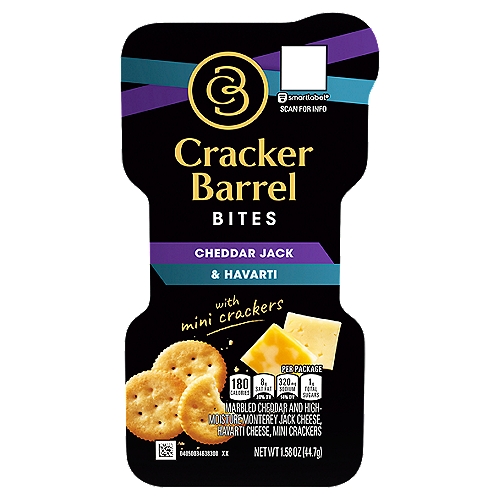 Cracker Barrel Cheddar Jack & Havarti with Mini Crackers Bites, 1.58 oz