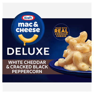 Kraft Deluxe White Cheddar & Cracked Black Peppercorn Mac & Cheese Dinner, 11.9 oz Box