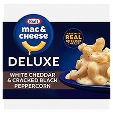 Kraft Deluxe White Cheddar & Cracked Black Peppercorn Mac & Cheese Dinner, 11.9 oz Box, 11.9 Ounce