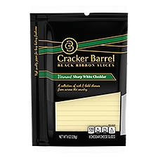 Cracker Barrel Black Ribbon Slices Vermont Sharp White Cheddar Sl, 8 Ounce