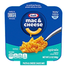 Kraft Big Bowl Spirals Original Cheese Flavor Macaroni & Cheese Dinner, 3.5 oz