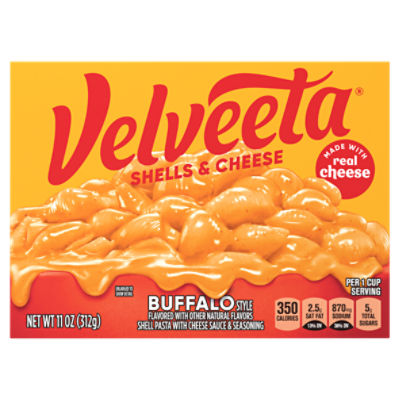 Velveeta Buffalo Style Shells & Cheese with Shell Pasta, Cheese Sauce and Seasoning, 11 oz Box