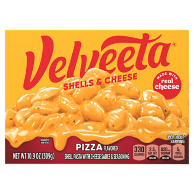 Velveeta Pizza Flavored Shells & Cheese with Shell Pasta, Cheese Sauce and Seasoning, 10.9 oz Box